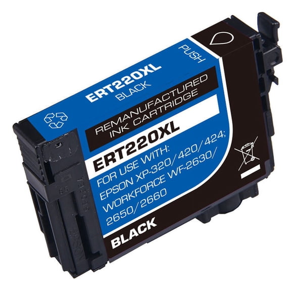 PrinterDash Compatible with WorkForce WF-2630/WF-2650/WF-2660/WF-2750/WF-2760/XP-320/XP-420/XP-424 Black High Yield Inkjet (500 Page Yield) (NO. 220XL) (T220120)