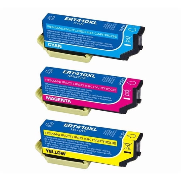PrinterDash Compatible with Expression Premium XP-530/XP-540/XP-630/XP-640/XP-645/XP-830/XP-900/XP-7100 Inkjet Combo Pack (C/M/Y) (T410CMY)