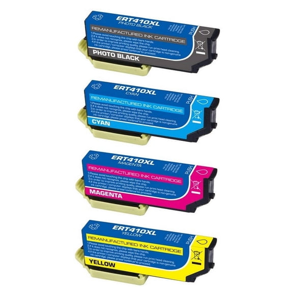 PrinterDash Compatible with Expression Premium XP-530/XP-540/XP-630/XP-640/XP-645/XP-830/XP-900/XP-7100 Inkjet Combo Pack (PBK/C/M/Y) (T410PBKCMY)