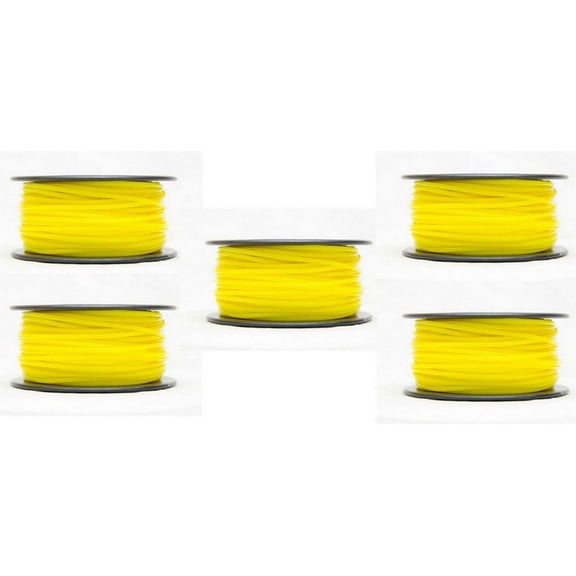 PrinterDash Premiere Replacement for 3D Printer Universal PLA Yellow Filament (5/PK-1.75MM-1000 Grams) (PFPLAYL_5PK)
