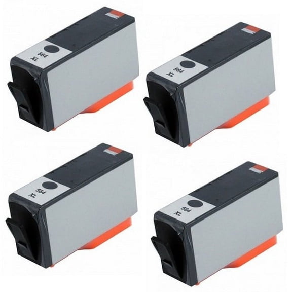 PrinterDash Compatible with HP DeskJet 3500/OfficeJet 4620/PhotoSmart 5500/6520/7500/B8550/C6300/D5400/D7560 Black High Yield Inkjet (4/PK-550 Page Yield) (NO. 564XL) (CN680WM_4PK)