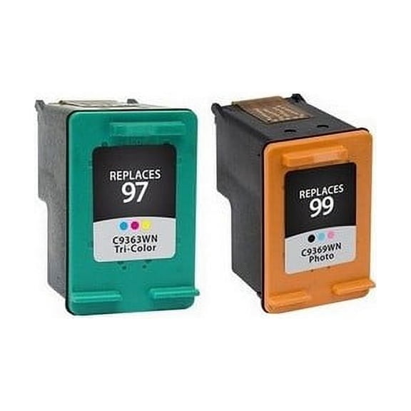 PrinterDash Compatible with HP DeskJet 460/5740/5940/6540/6620/6840/6940/9800/PSC-1600/1610/2355/2610 Inkjet Combo Pack (Color/Photo Color) (NO. 97/NO. 99) (D8J32AN_1PK/C9369WN_1PKMP)