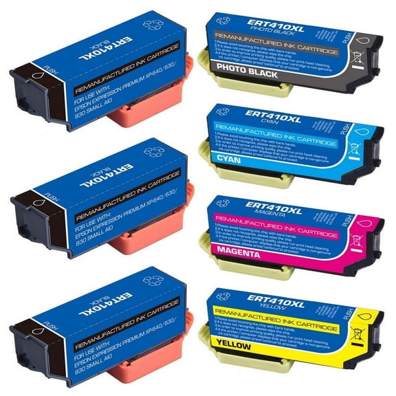 PrinterDash Compatible with Expression Premium XP-530/XP-540/XP-630/XP-640/XP-645/XP-830/XP-900/XP-7100 Inkjet Combo Pack (3-BK/1-PBK/C/M/Y) (T4103BK1PBKCMY)