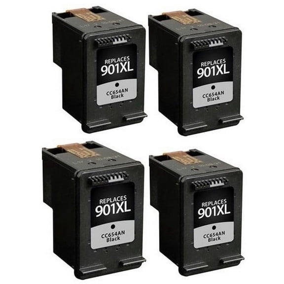 PrinterDash Compatible with HP OfficeJet 4500/J4500/J4540/J4550/J4580/J4640/J4680 Series Black High Yield Inkjet (4/PK-700 Page Yield) (NO. 901XL) (CZ721BN_2PK)