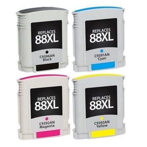 PrinterDash Compatible with HP OfficeJet Pro K550/K5400/K8600/L7400/L7500/L7550/L7650/L7700/L7780 High Yield Inkjet Combo Pack (BK/C/M/Y) (NO. 88XL) (D8J3MP)