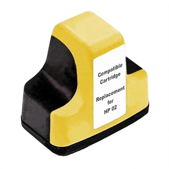 PrinterDash Compatible with HP PhotoSmart 3110/3210/3310/8250/C5140/C6100/C6250/C7150/C7250/C8150/D7145/D7460 Yellow Inkjet (500 Page Yield) (NO. 02) (C8773WX)