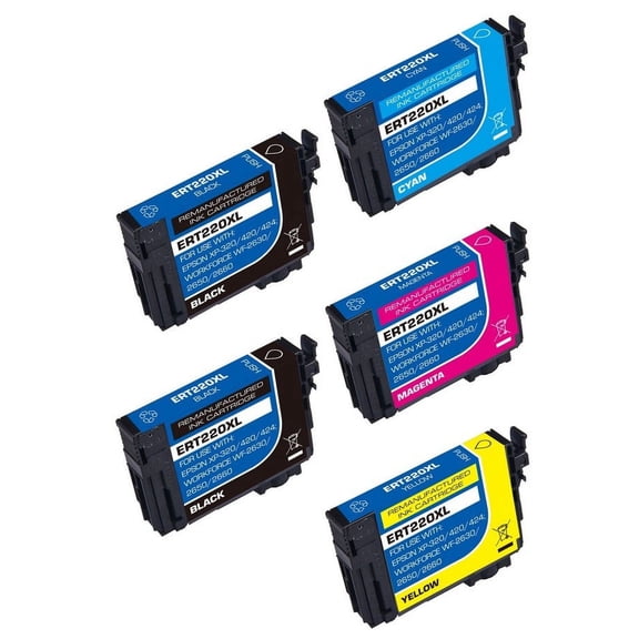 PrinterDash Replacement for WF-2630/2650/2660/2750/2760/XP-320/XP-420/XP-424 High Yield Inkjet Combo Pack (2-BK/1-C/M/Y) (NO. 220XL) (T220120-S2B1CMY-US)