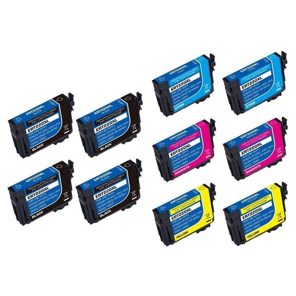 PrinterDash Replacement for WF-2630/2650/2660/2750/2760/XP-320/XP-420/XP-424 High Yield Inkjet Combo Pack (4-BK/2-C/M/Y) (NO. 220XL) (T220120-S4B2C2M2Y-US)