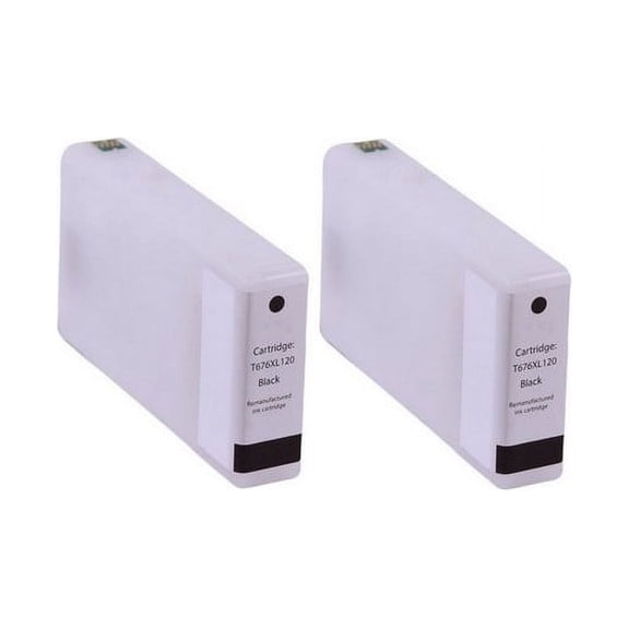 PrinterDash Compatible with WorkForce Pro WP-4010/WP-4020/WP-4090/WP-4520/WP-4530/WP-4540/WP-4590 Black High Yield Inkjet (2/PK-2400 Page Yield) (NO. 676XL) (T711XXL120_2PK)