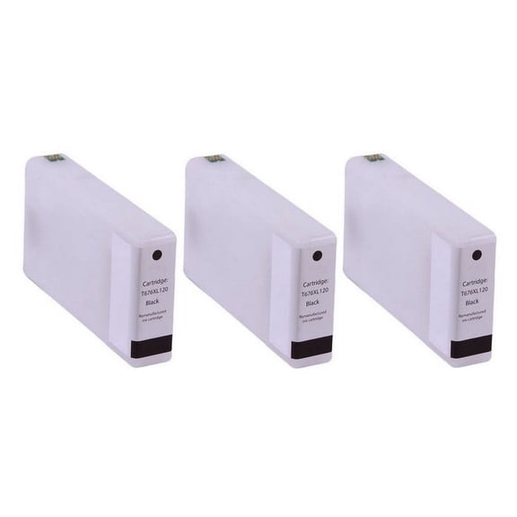 PrinterDash Compatible with WorkForce Pro WP-4010/WP-4020/WP-4090/WP-4520/WP-4530/WP-4540/WP-4590 Black High Yield Inkjet (3/PK-2400 Page Yield) (NO. 676XL) (T676XL120S-US_3PK)