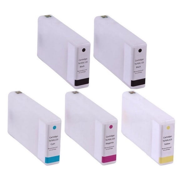 PrinterDash Compatible with WorkForce Pro WP-4010/WP-4020/WP-4090/WP-4520/WP-4530/WP-4540/WP-4590 High Yield Inkjet Combo Pack (2-BK/1-C/M/Y) (NO. 676XL) (T676XL2BK1CMY-US)