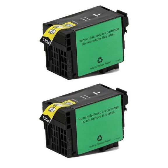 PrinterDash Compatible with WorkForce WorkForce WF-3620/WF-3640/WF-7110/WF-7210/WF-7610/WF-7620/WF-7710/WF-7720 Black HY Inkjet (2/PK-1100 Page Yield) (NO. 252XL) (T252120-D1-US)