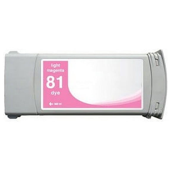 PrinterDash Compatible with HP DesignJet 5000/DesignJet 5500/DesignJet 5500PS Light Magenta Dye High Yield Wide Fomat Inkjet (680 ML) (NO. 81) (C4935A)