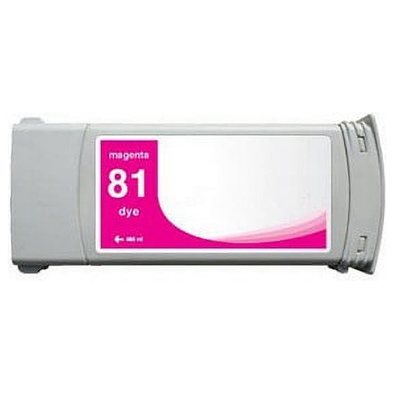 PrinterDash Compatible with HP DesignJet 5000/DesignJet 5500/DesignJet 5500PS Magenta Dye High Yield Wide Fomat Inkjet (680 ML) (NO. 81) (C4932A)