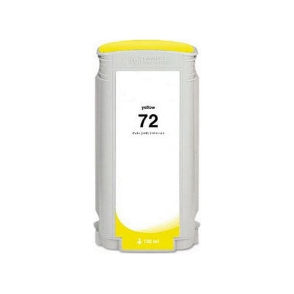 PrinterDash Compatible with HP DesignJet T610/T620/T770/T790/T795/T1100/T1120/T1200/T1300/T2300 Yellow High Yield Wide Fomat Inkjet (130 ML) (NO. 72) (C9400A)