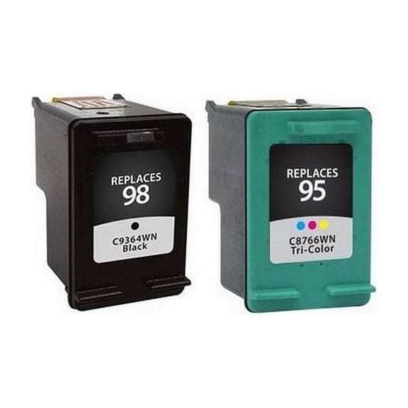 PrinterDash Compatible with HP OfficeJet H470/100/150/6310/PhotoSmart 2575/8000/C4150/D5060/D5160 Series Inkjet Combo Pack (Black/Color) (NO. 95/NO. 98) (C9364WN_1PK/Q7946AN_1PKMP)