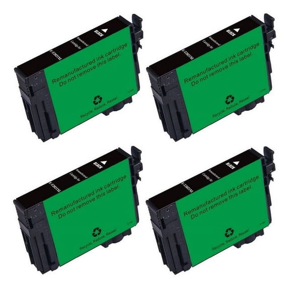 PrinterDash Replacement for Expression Home XP-5100/WF-2860 Black High Yield Inkjet (4/PK-550 Page Yield) (NO. 202XL) (T202120-S_4PK)