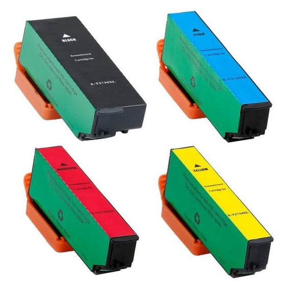 PrinterDash Compatible with Expression Premium XP-520/XP-600/XP-610/XP-620/XP-800/XP-810/XP-820 High Yield Inkjet Combo Pack (BK/C/M/Y) (NO. 273XL) (C13T261BCMY)