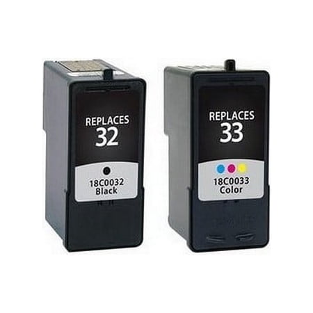 PrinterDash Compatible with Lexmark P4330/P4350/P6250/P6350/P915/X3350/X5250/X5270/X5450/X7170/X7300/X7350/X8350/Z815/Z816 Inkjet Combo Pack (Black/Color) (NO. 32/NO. 33) (53A2098)