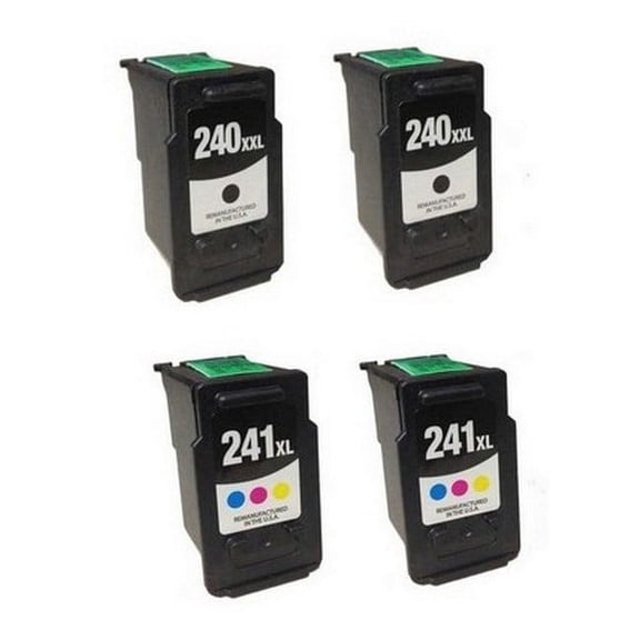 PrinterDash Replacement for PIXMA MG-2120/3140/3620/MX-372/432/522/532 High Yield Inkjet Combo Pack (2-Black/2-Color) (PG-240_2PK/CL-241_2PKMP)
