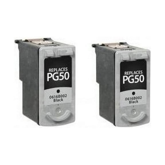 PrinterDash Compatible with Canon PIXMA MP-150/MP-160/MP-180/MP-450/MP-460/MX-300/MX-310/MX-318 Black Inkjet (2/PK-300 Page Yield) (PG-50) (0616B001_2PK)