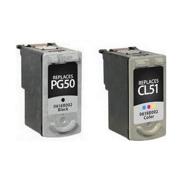 PrinterDash Replacement for PIXMA MP-150/160/450/MX-300/310/318 Inkjet Combo Pack (Black/Color) (PG-50/CL-51) (0616B001/0618B001MP)