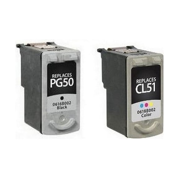 PrinterDash Compatible with Canon PIXMA MP-150/MP-160/MP-180/MP-450/MP-460/MX-300/MX-310/MX-318 Inkjet Combo Pack (Black/Color) (PG-50/CL-51) (0616B002/0618B002MP)