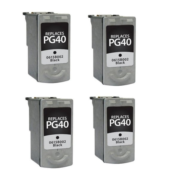 PrinterDash Compatible with Canon PIXMA iP-1600/iP-1700/iP-1800/iP-1900/iP-2600/MP-140/MP-190/MP-210/MP-460/MP-470 Black Inkjet (4/PK-329 Page Yield) (PG-40) (0615B002_4PK)