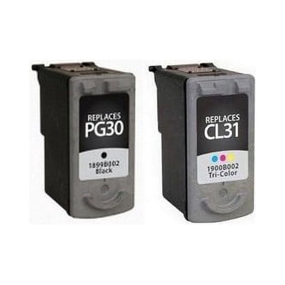 PrinterDash Compatible with Canon PIXMA iP-1800/iP-1900/iP-2600/MP-140/MP-190/MP-210/MP-470/MX-300/MX-310 Inkjet Combo Pack (Black/Color) (PG-30/CL-31MP)