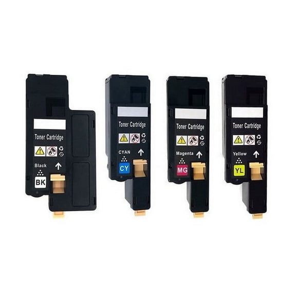 PrinterDash Compatible with Phaser 6000/Phaser 6010N/WorkCentre 6015B/WorkCentre 6015N/WorkCentre 6015NI Toner Cartridge Combo Pack (BK/C/M/Y) (106R0162MP)