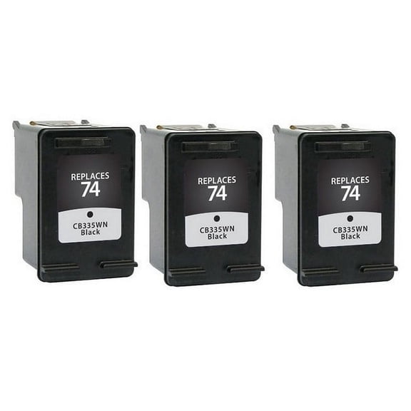 PrinterDash Compatible with HP DeskJet D4260/D4360/PhotoSmart C4200/C4300/C4400/C4500/C5200/C5500/D5300 Series Black Inkjet (3/PK-200 Page Yield) (NO. 74) (CB335EE_3PK)
