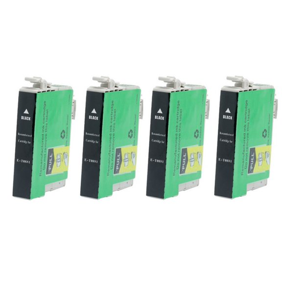 PrinterDash Compatible with Stylus CX-4400/CX-4450/CX-7400/NX-100/NX-115/NX-200/NX-215/NX-300/NX-400/NX-410/NX-415 Black Inkjet (4/PK-165 Page Yield) (NO. 88) (T088120_4PK)