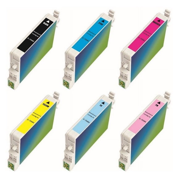 PrinterDash Compatible with Stylus Photo R200/R220/R300M/R320/R340/RX-500/RX-600/RX-620/RX-640 Inkjet Combo Pack (BK/C/M/Y/LC/LM) (NO.48) (C13T048740)