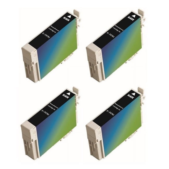 PrinterDash Compatible with Artisan 50/Stylus Photo R260/R280/R380/RX-580/RX-595/RX-680 Black Inkjet (4/PK) (NO. 78) (T078120_4PK)