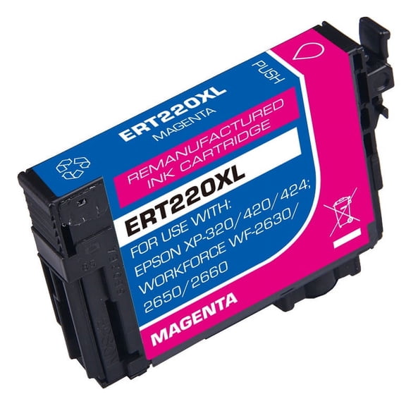PrinterDash Compatible with WorkForce WF-2630/WF-2650/WF-2660/WF-2750/WF-2760/XP-320/XP-420/XP-424 Magenta High Yield Inkjet (450 Page Yield) (NO. 220XL) (T220320-S)