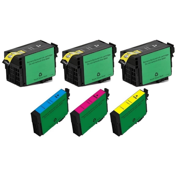 PrinterDash Compatible with WorkForce WF-3620/WF-3640/WF-7110/WF-7210/WF-7610/WF-7620/WF-7710/WF-7720 High Yield Inkjet Combo Pack (3-BK/1-C/M/Y) (NO. 252XL) (T2521203B1CMY)