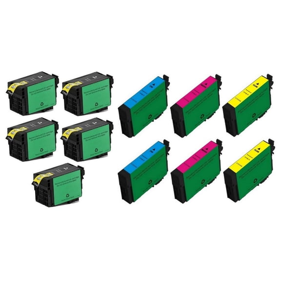 PrinterDash Compatible with WorkForce WF-3620/WF-3640/WF-7110/WF-7210/WF-7610/WF-7620/WF-7710/WF-7720 High Yield Inkjet Combo Pack (5-BK/2-C/M/Y) (NO. 252XL) (T252XL-5B2CMY)