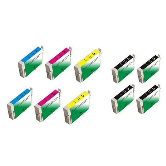PrinterDash Compatible with WorkForce 435/520/545/630/635/840/845/WF-3520/WF-3530/WF-3540/WF-7010/WF-7510/WF-7520 Inkjet Combo Pack (4-BK/2-C/M/Y) (NO. 126) (T126120-4B2CS)