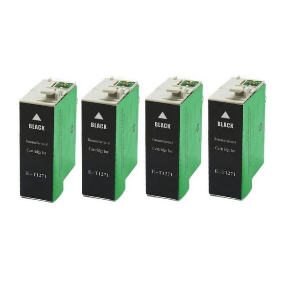 PrinterDash Compatible with WorkForce 60/545/630/633/635/645/840/845/WF-3520/WF-3530/WF-3540/WF-7010/WF-7510/WF-7520 Black Inkjet (4/PK-945 Page Yield) (NO. 127) (T127120_4PK)