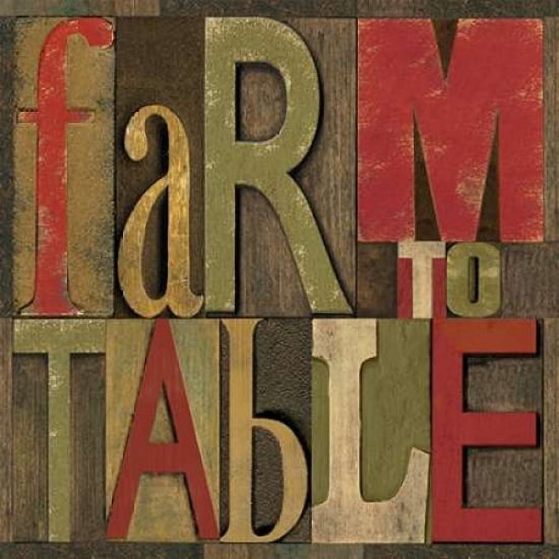 Printers Block Farm To Table I Canvas Art - Tara Reed (24 x 24)