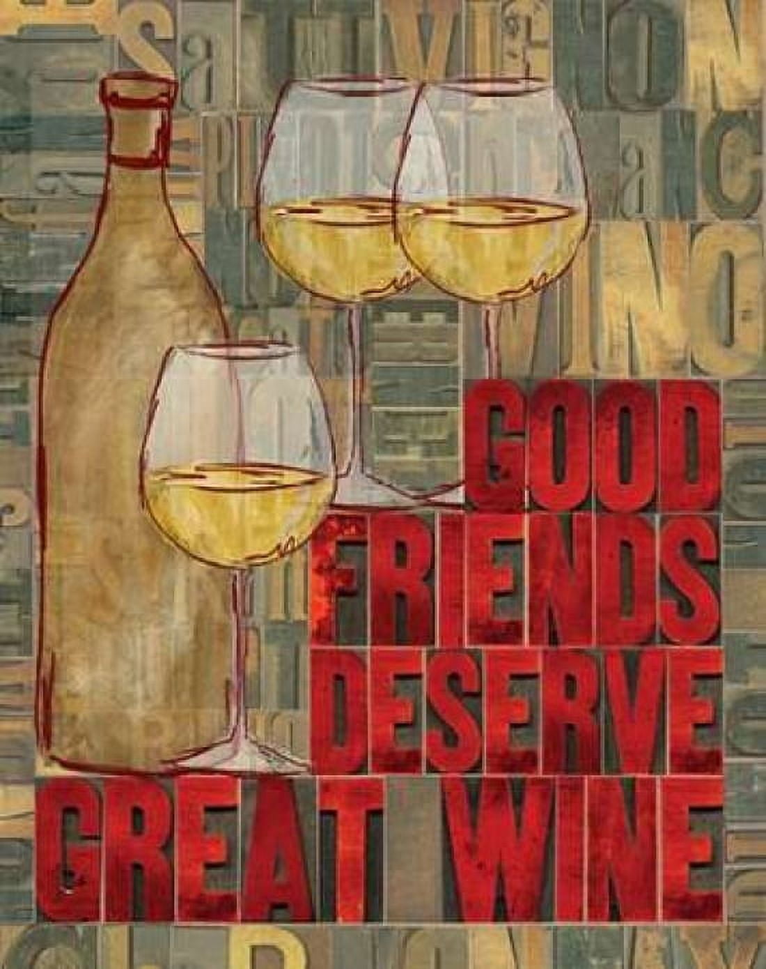 Printers Block Wine and Friends I Canvas Art - Tara Reed (22 x 28)