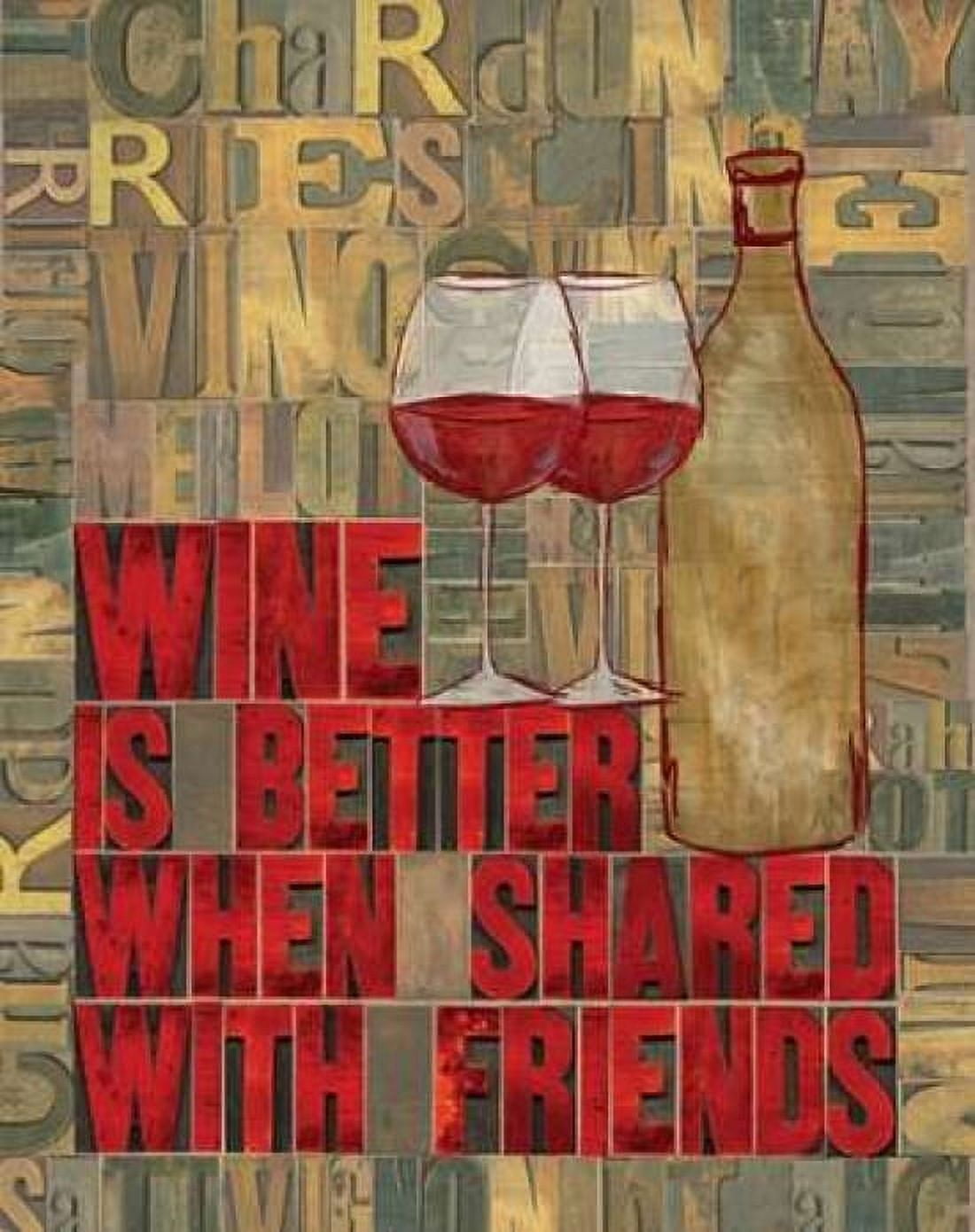 Printers Block Wine and Friends II Canvas Art - Tara Reed (22 x 28)