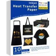 Printers Jack Iron-On Dark Color Heat Transfer Paper 8.3x11.7 inch - 10 sheets