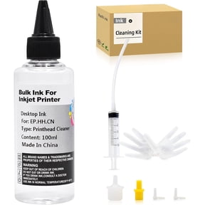 Printhead Cleaning Kit Compatible for Brother Epson HP Canon Nozzle Inkjet EcoTank Officejet Deskjet Pixma Printers-Liquid Printers Head Cleaning Suit Solution 100ml, 10ml Premium Syringe