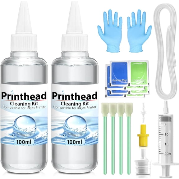 Printhead Cleaning kit 200mL for E pson Printer, Printer Cleaning Kit for HP, Print Head Cleaning Kit for Canon, Inkjet Printer Nozzle Cleaning Kit for Brother