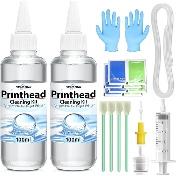 Printhead Cleaning kit 200mL for E pson Printer, Printer Cleaning Kit for HP, Print Head Cleaning Kit for Canon, Inkjet Printer Nozzle Cleaning Kit for Brother