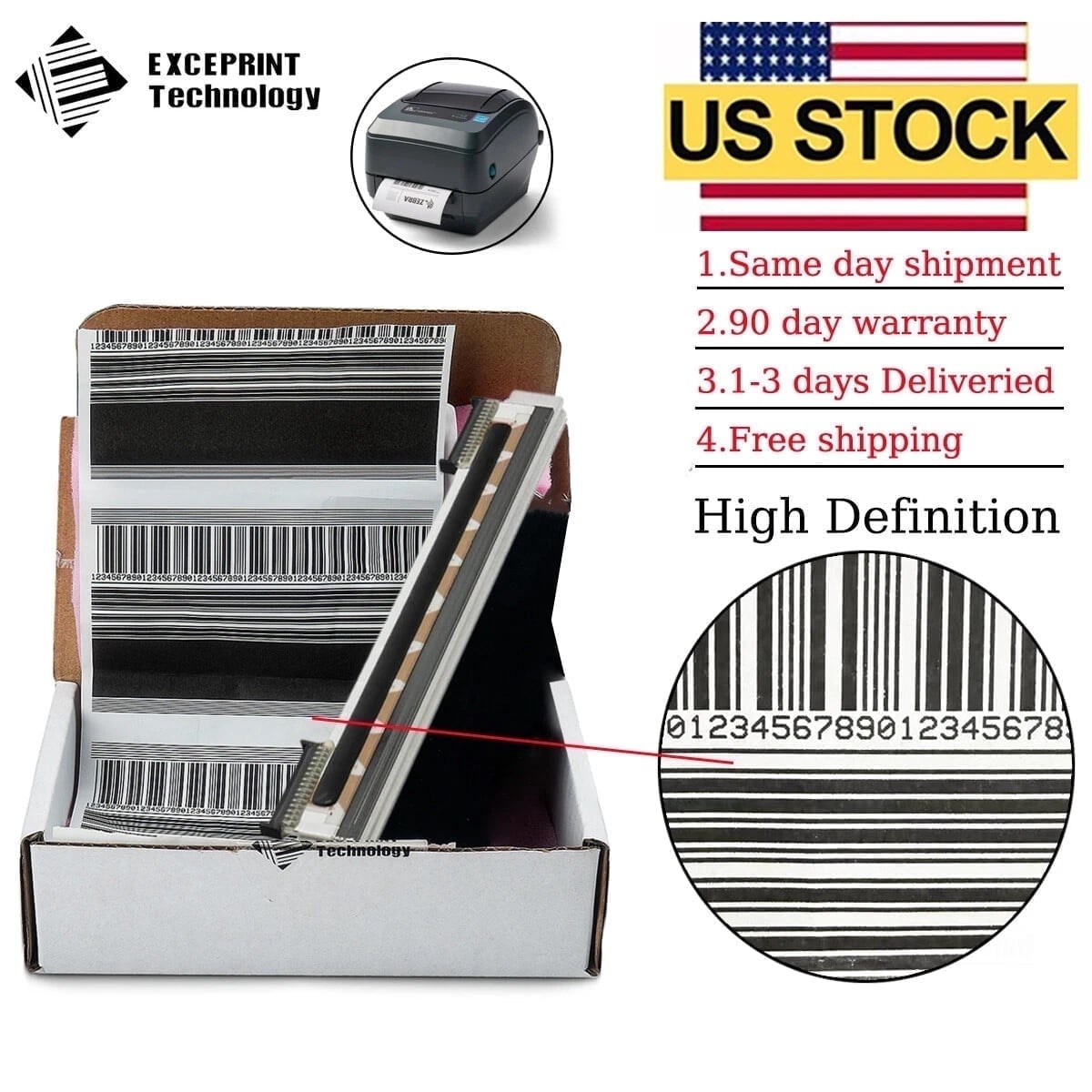 Printhead for Zebra GK430T GX430T Thermal Printer 300dpi P/N 105934-039