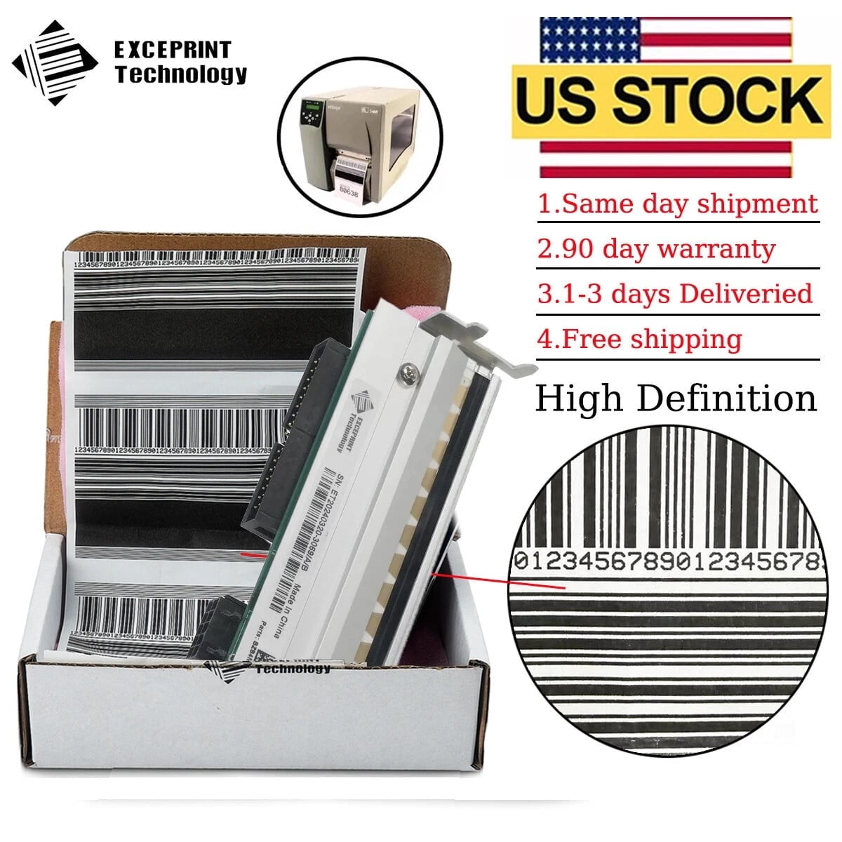 ✅ Printhead for Zebra S4M 203dpi Thermal Barcode Label Printer G41400M US STOCK✅