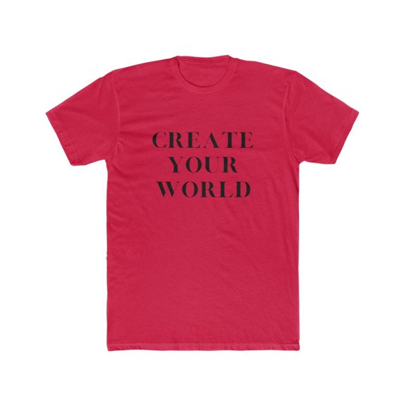 Printify Create Your World - Men's Big & Tall Short sleeve Pink Cotton Crew Tee