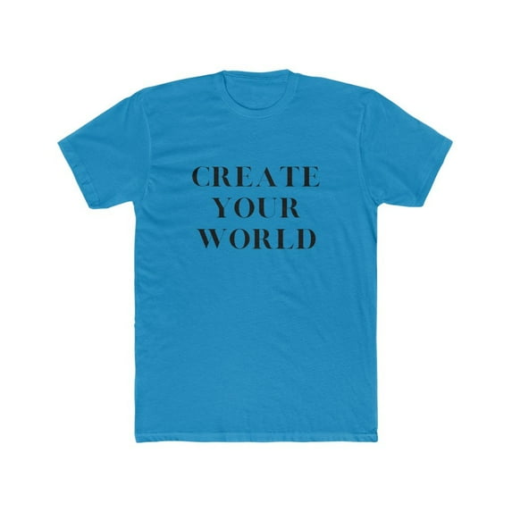 Printify Create your World - Men's L Blue Male Cotton Crew Tee